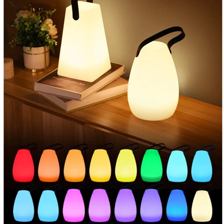 16color RGB LED Intelligent Remote Control Waterproof Cordless Table Lamp Camping USB Charging Portable Boutique Decoration Tuya