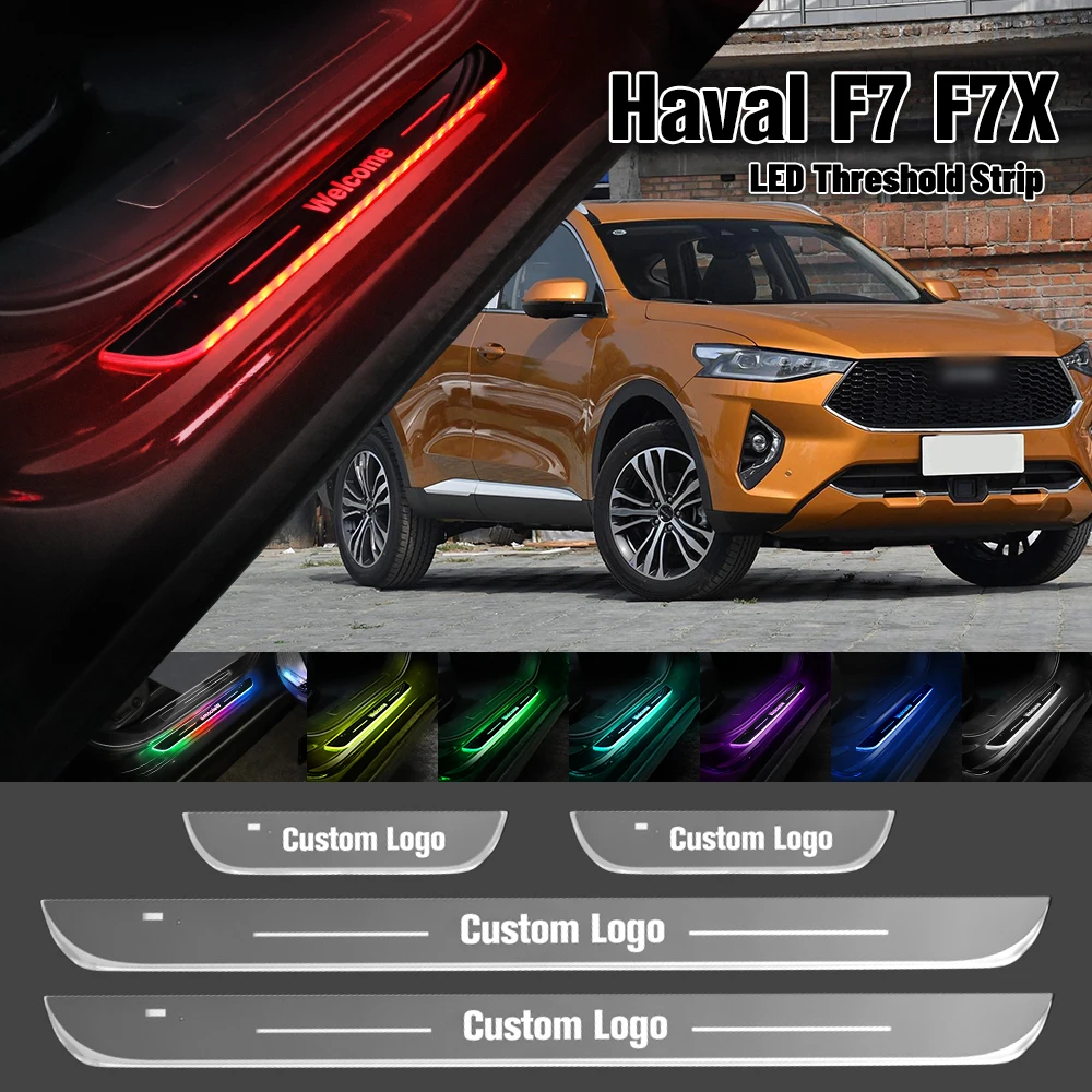 

For Great Wall Haval F7 F7X 2019-2023 Car Door Sill Light Customized Logo LED 2022 Welcome Threshold Pedal Lamp Accessories