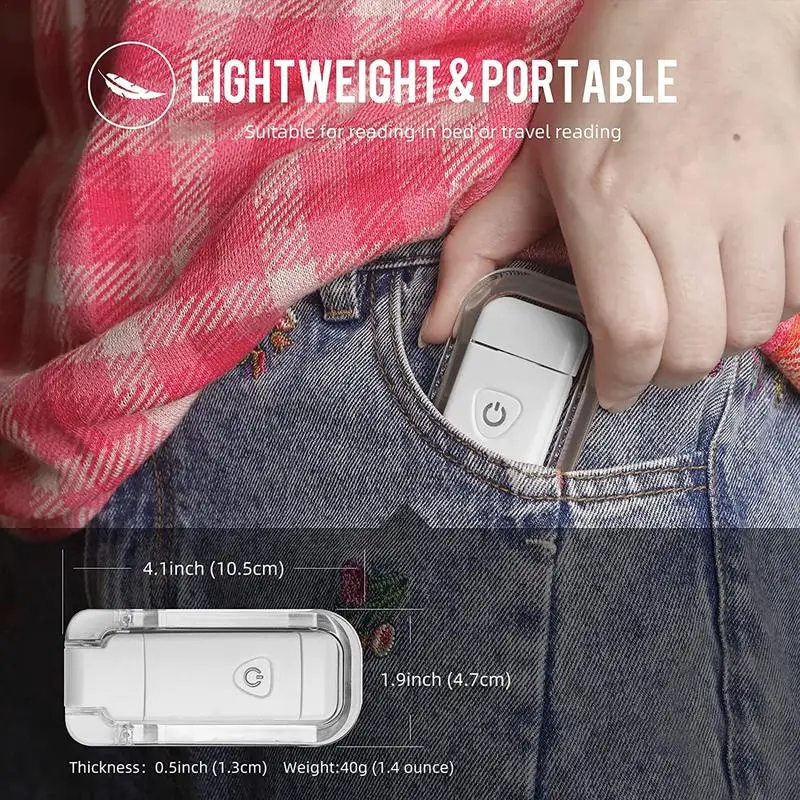 Book Light Rechargeable Flexible Book Light Blue Light Blocking Eye Care Lamp 3 Brightness Adjustable Clip On LED Book Light For