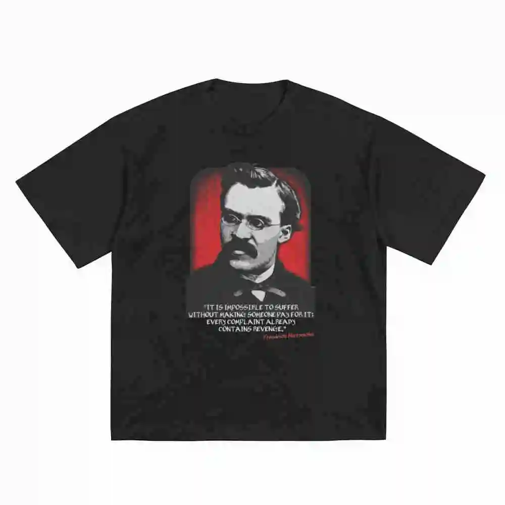 Friedrich Nietzsche Quote Short Sleeve Tee 100% Cotton T-Shirt