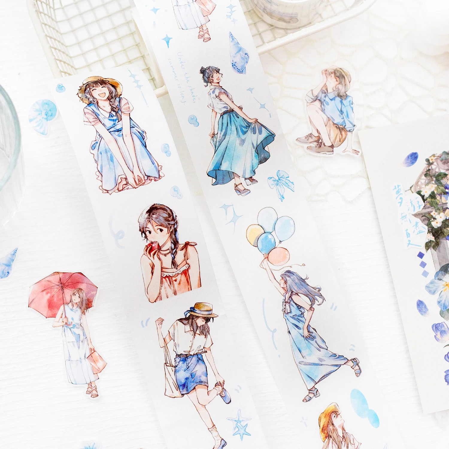 5cm*2m PET Tape Girls Scrapbooking Decoration Materials People Stickers Roll Masking Tapes Journal Planner DIY Arts supplies