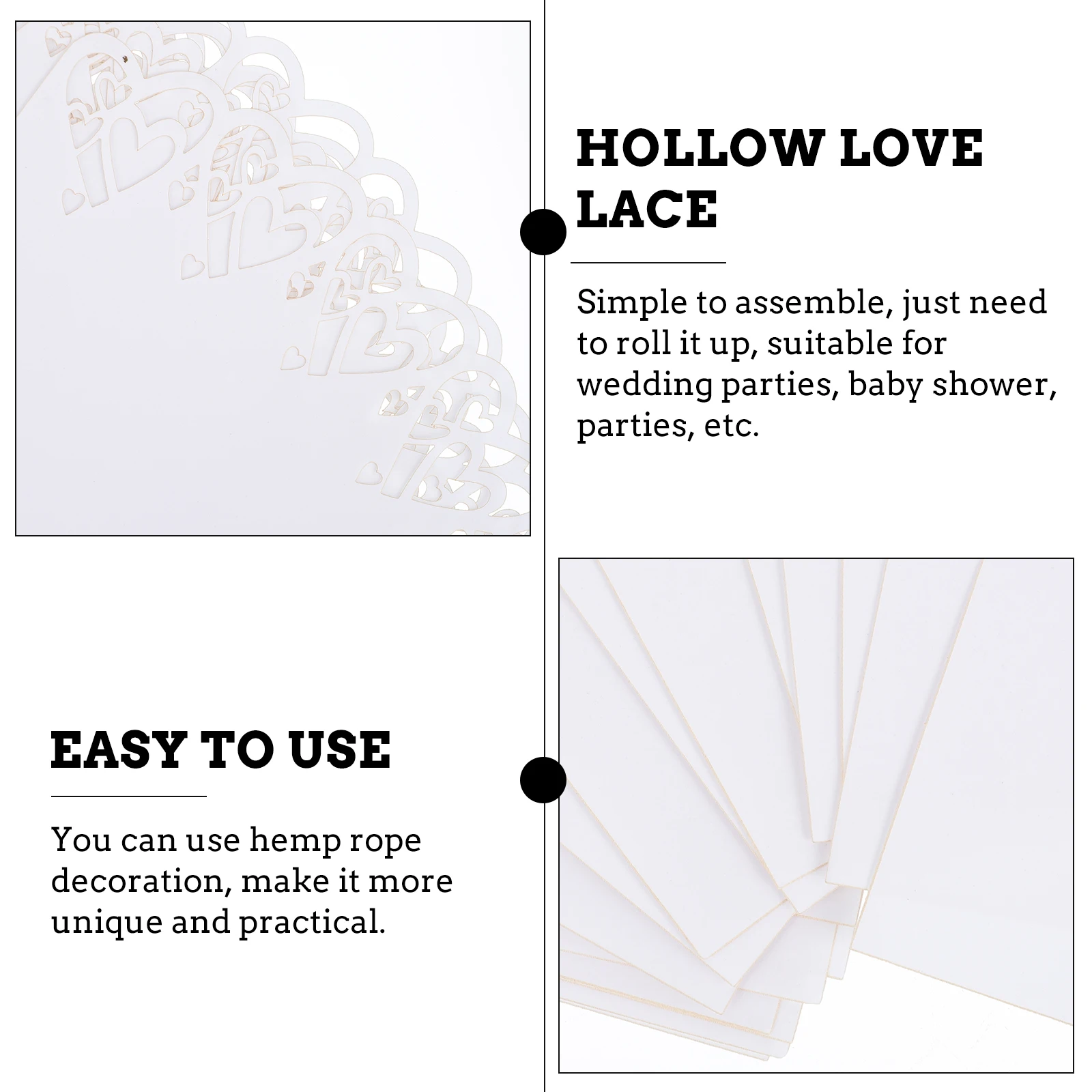 

20pcs Paper Confetti Hollow Lace Design Wedding Decor Petal Cones Elegant Flower Paper Cones Buffet