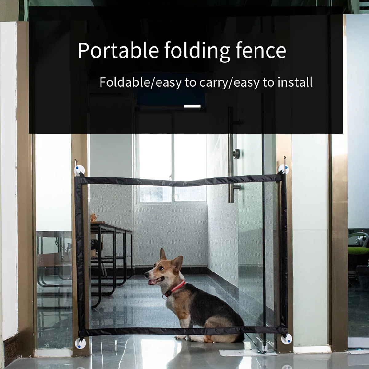 Children\'s fence Folding wire mesh fence home pet isolation fence balcony door child protection isolation net