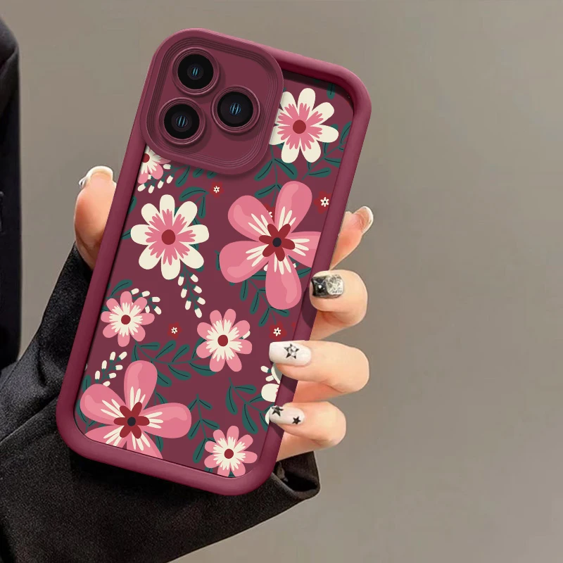 زهرة لينة قضية الهاتف ل Xiaomi Poco C50 C40 C31 C65 C61 C55 C51 M7 4G M6 زائد M5S M4 M3 Pro M2 رشاقته سيليكون غطاء من البولي يوريثان الحراري