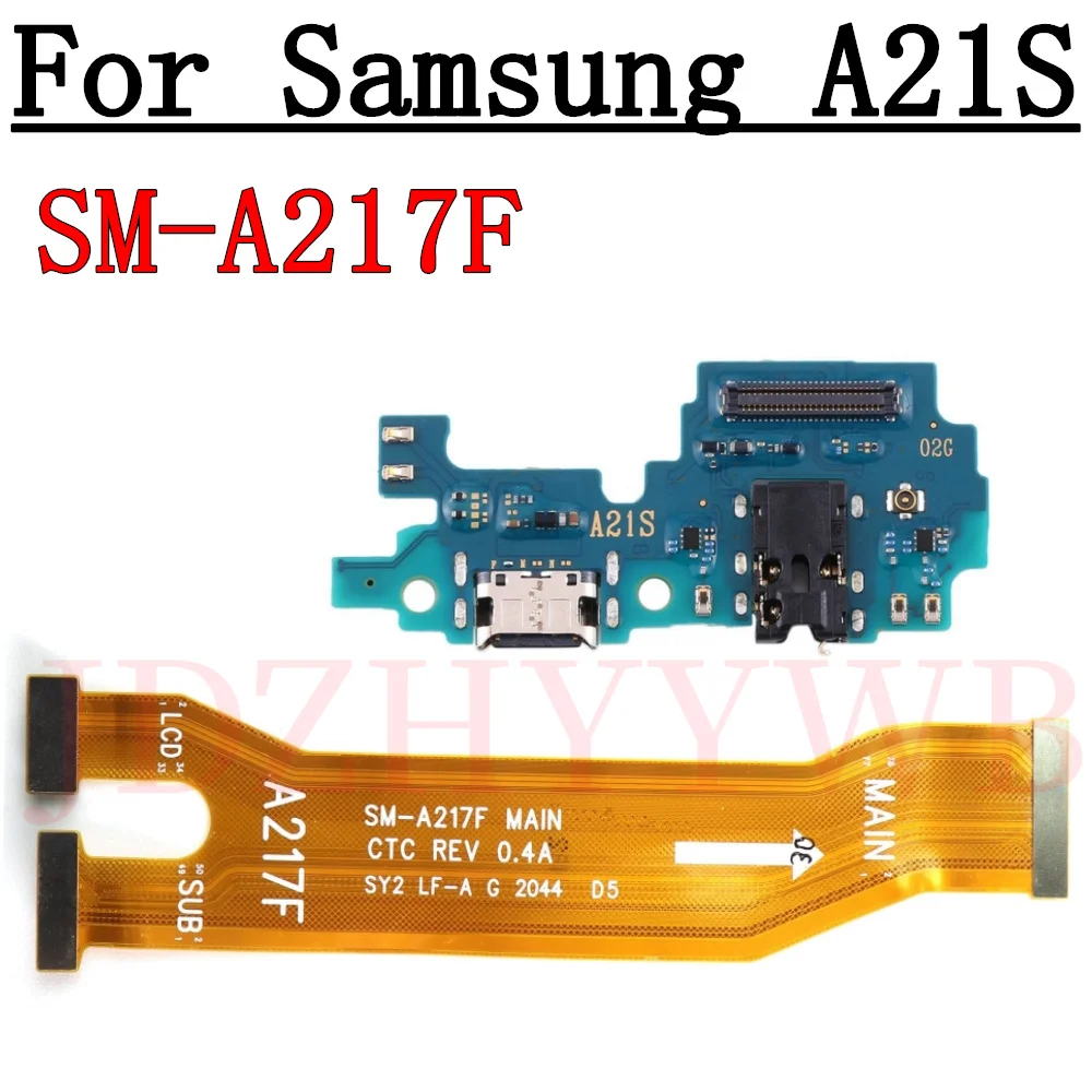 USB Charge Port Jack Dock Connector Charging Board For Samsung Galaxy A21S SM-A217F A217N Motherboard Main Flex Cable