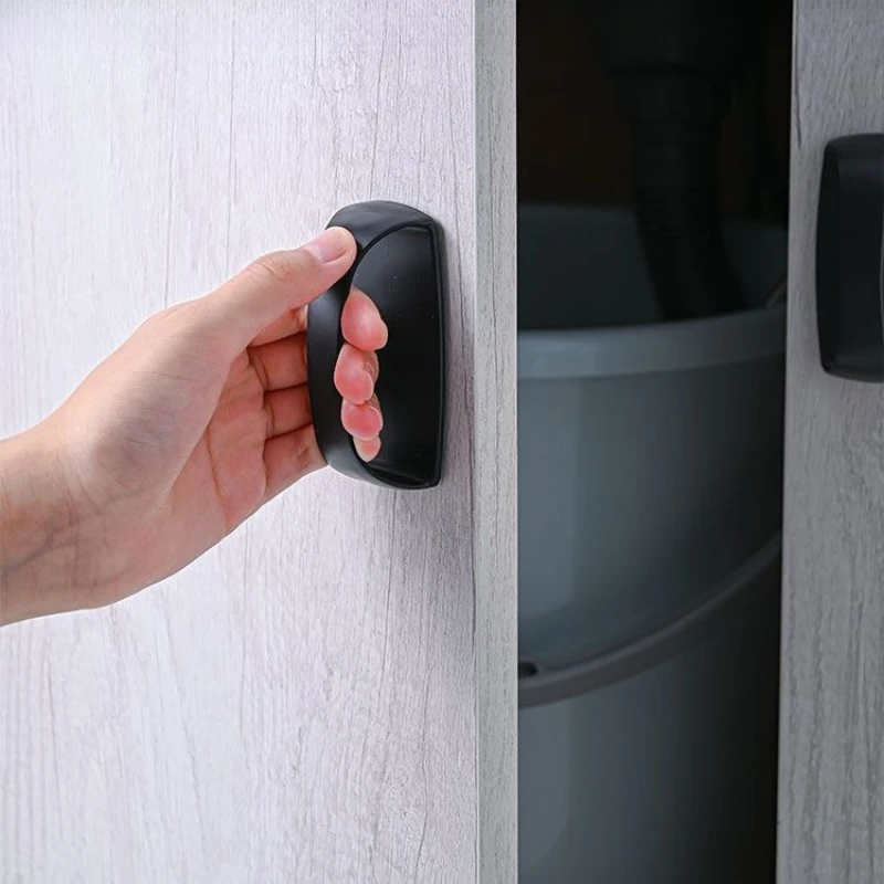 2Pcs Door Knob Drawer Cupboard Cabinet Wardrobe Handles Replacement Handle Punch-free High Elasticity Self Adhesive ABS Handle