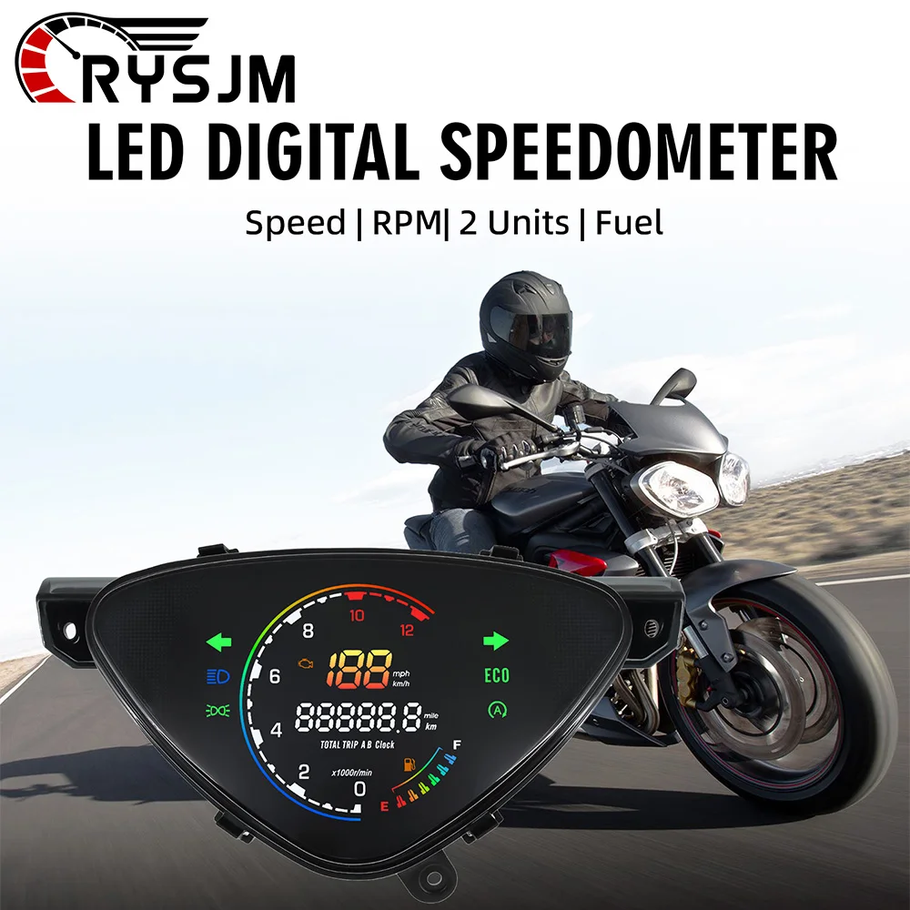 Motorcycle Speedometer Dashboard LED Meter Digital Odometer Tachometer 12000 RPM For YAMAHA Mio Sporty Instrument Panel Meter