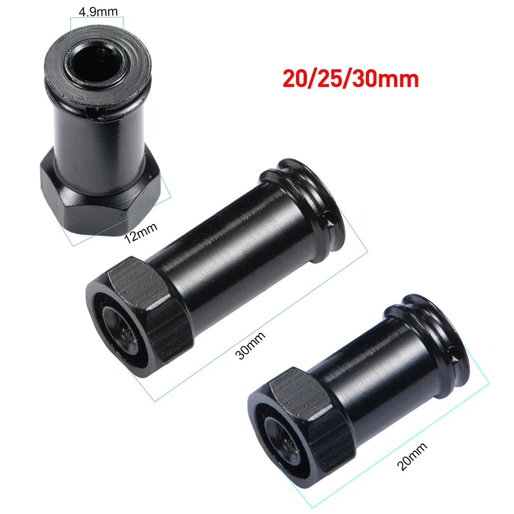 YEAHRUN 4Pcs 12mm Hex Wheel Hub Drive Adapter 20/25/30mm Extension Combiner for 1/10 Axial SCX10 D90 Wraith TRX4 TRX6 Parts