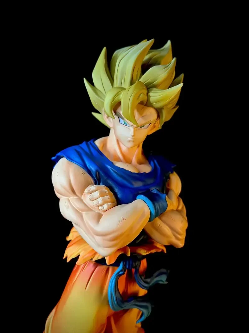 

New Dragon Ball Super Saiyan 2 Generic Goku Folded Arms Action Figure PVC GK Statue Desktop Decor Ornament For Anime Collectors