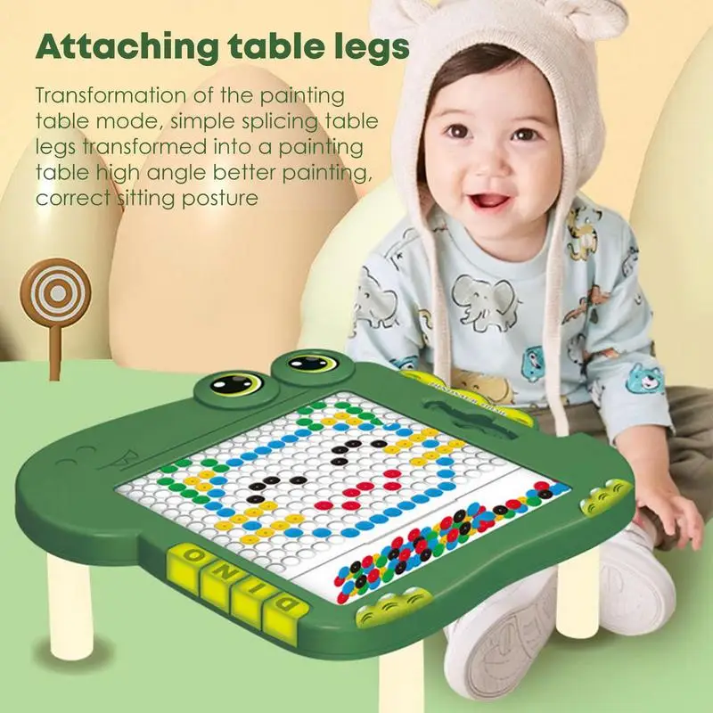 

Магнитная доска в форме динозавра, закрытый дизайн, разноцветные панели для рисования, магнитные бусины, ручка, милый краб, игрушки Монтессори, подарки