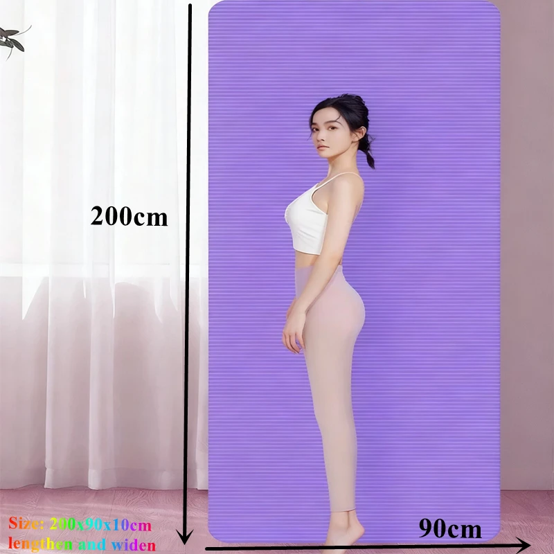

Mat Blanket for Exercise Yoga Pilates Mat Indoor 200x90x10cm NBR Widen Pilates Training Yoga Mats Anti-slip Sport Fitness