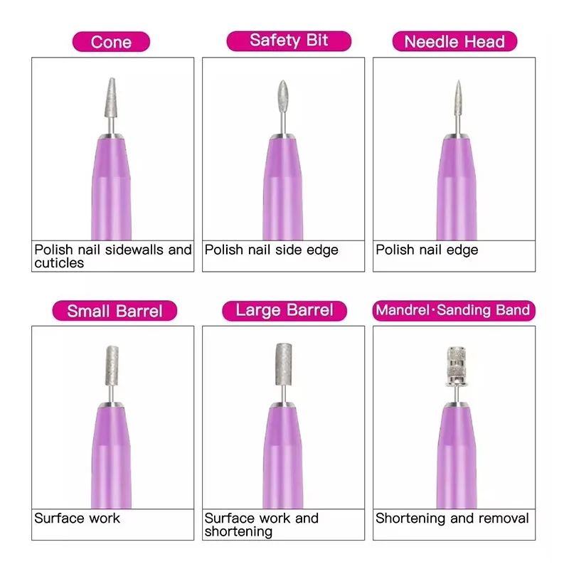ポータブルペン型ネイルドリル、ネイルとペディキュアツール、ホームスクラブネイルトリマー、サロン電動マニキュアツール