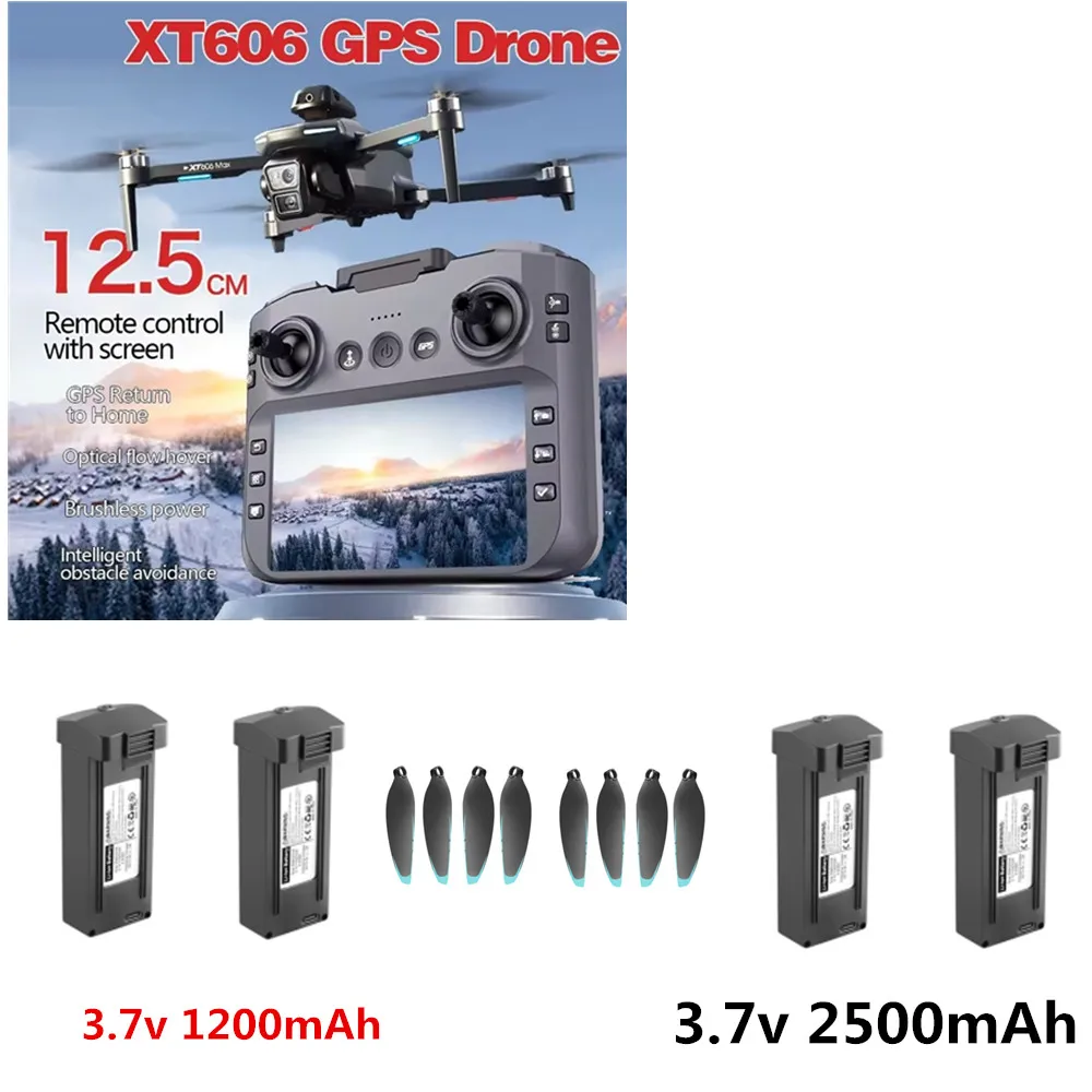 

XT606 MAX GPS Drone Battery Original Spare 1200mAh 2500mAh / Propeller Blade / For XT606 GPS Drone Parts XT606 Drone Battery