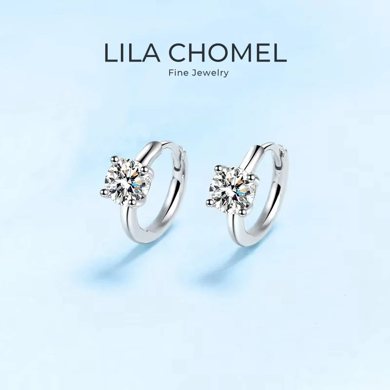 

Designer Engagement PT950 Platinum Women Wedding Hoop Earrings Moissanite Diamond 1/2CT Valentine's Day Girlfriend Birthday Gift