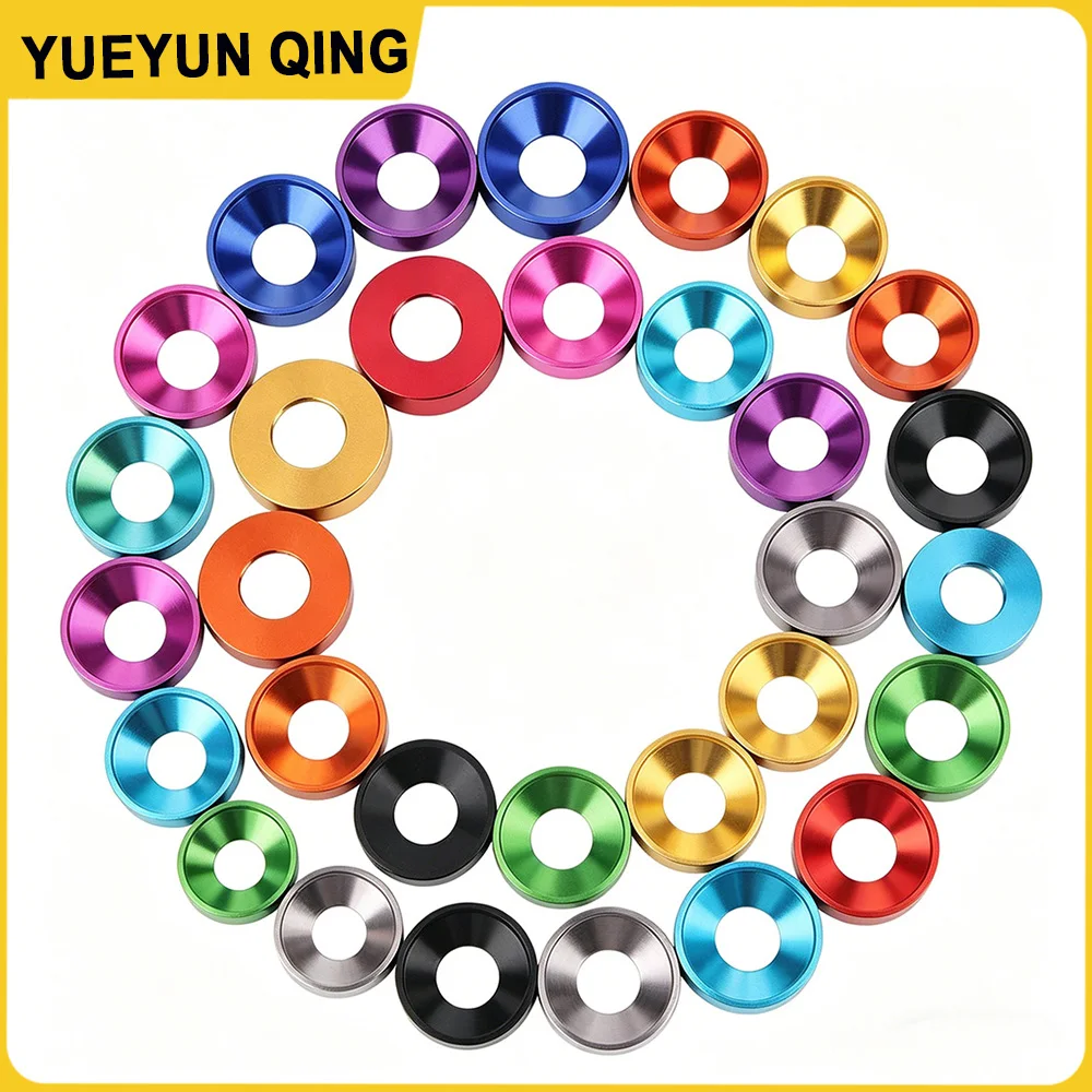 Aluminum Colourful Anodized Countersunk Washer M2 M2.5 M3 M4 M5 M6M8 for DIN7991 Hex Socket Screw Electronics Drone DIY Fastener
