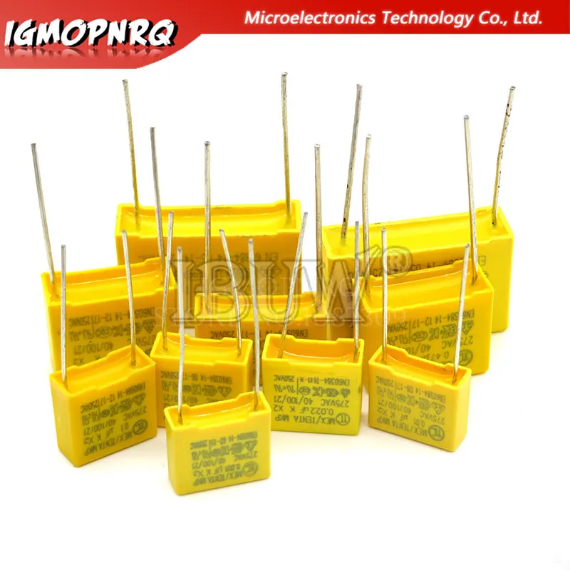 10pcs 275VAC capacitor X2 series 0.01UF ~ 2.2UF Polypropylene film capacitor New 10nf 100nf 150nf 200nf 680nf 470nf 1UF