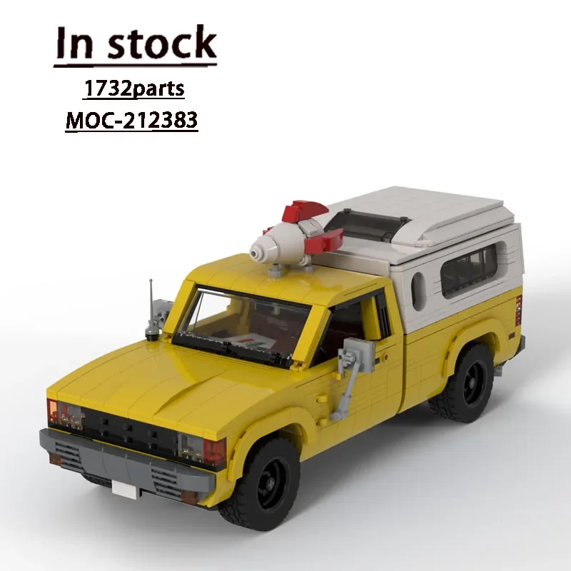 

MOC- 212383 Желтый новый грузовик, спортивный автомобиль, гоночный строительный блок, модель1732, детали MOC, креативные строительные блоки для мальчиков и детей на день рождения, игрушка в подарок