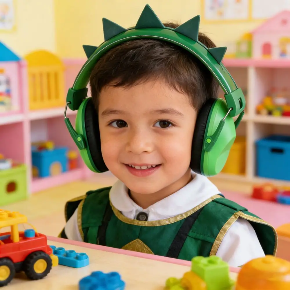 

Adjustable Anti-Noise Earmuffs Noise Cancelling Cartoon Hearing Protector SNR 28db Dinosaur Cat Ears Noise Reduction Muffs