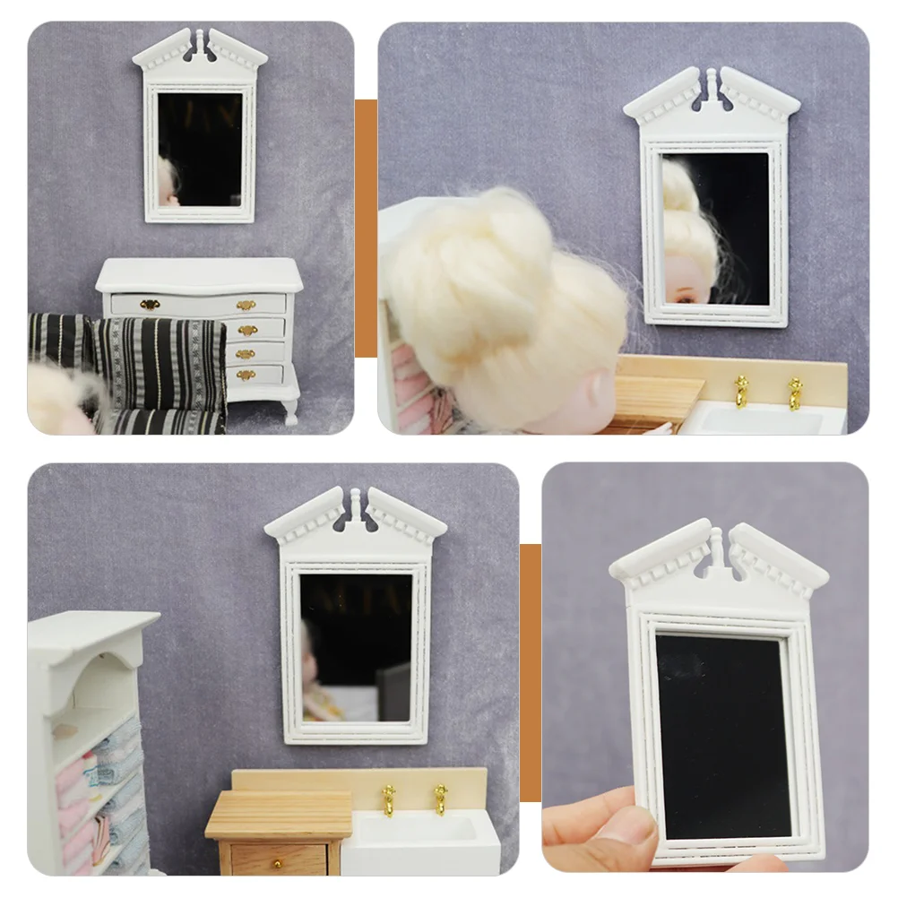 Kids Mirror Micro Scene Childrens Toys Mini House Decor Miniture Furniture Wood Miniature Model