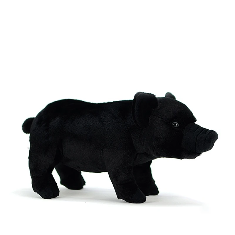 Cute Black Domestic Pig Lifelike Stuffed Plush Toy Simulation Pink Doll Animal Model Soft Gifts