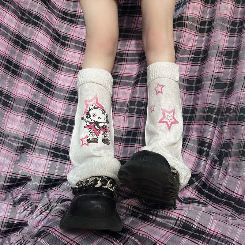 Kawaii Sanrio Anime Middle Tube Socks Sheath Cute Hello Kitty Cartoon Y2K Sweet and Cool Versatile Pile Up Socks Gifts for Girls