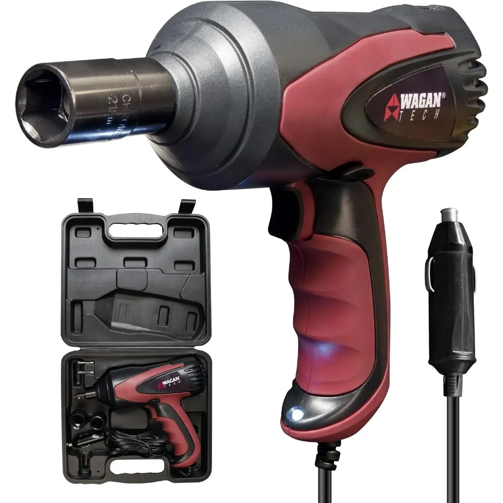 

Могучий ударный гайковерт Wagan EL2257, 12 В постоянного тока, комплект электрических ударных гайковертов 1/2 дюйма, 12 В, 271 фунтов, инструменты для ремонта шин с головкой