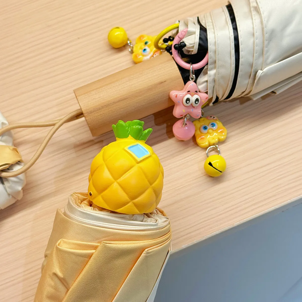 

Hot Kawaii SpongeBob Pineapple Auto Foldable Umbrella Ins Style UV Sun Rain Proof Lightweight Portable Parasol for Girls