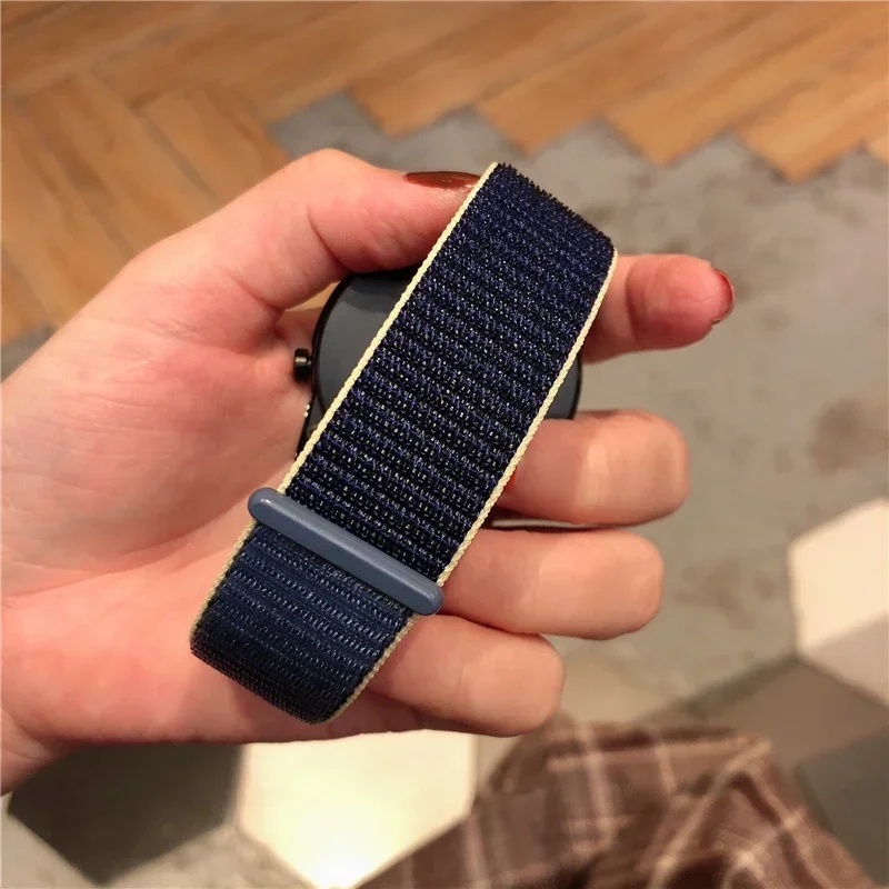 サムスンギャラクシーウォッチ用ナイロンループブレスレット、ナイロンストラップ、サムスンギャラクシー5用バンド、4、3、クラシック、アクティブ2、40mm、Amazfit Bip Gts、gtr 2、3 pro、20mm、22mm