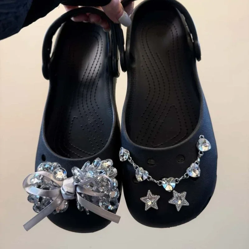 Original Shoe Charms Set Crystal bow Ballet Shoe decorations Women Gentle Ballet Shoes corc charms pack DIY Shoe Accessories
