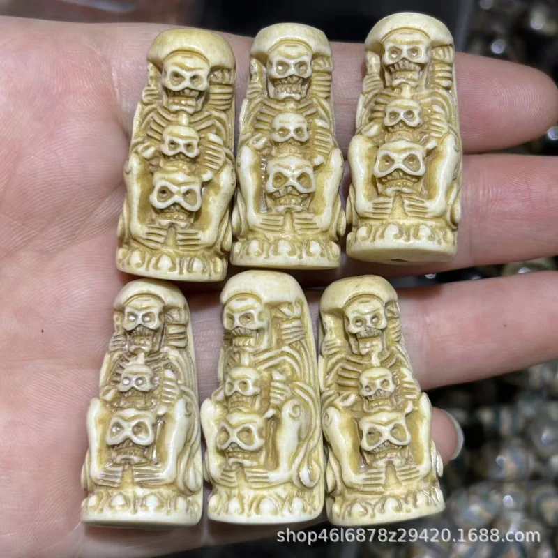New bone bead with upper and lower holes, woven bracelet necklace, Buddhist beads, fashion accessory