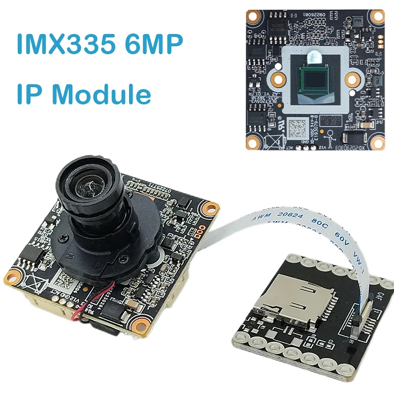 Starlight 6.0MP IP Camera Module Webcam Chip With SD Card Slot ONVIF H.265 G6S IMX335 Darklight Illumination RTSP CCTV Cam Board