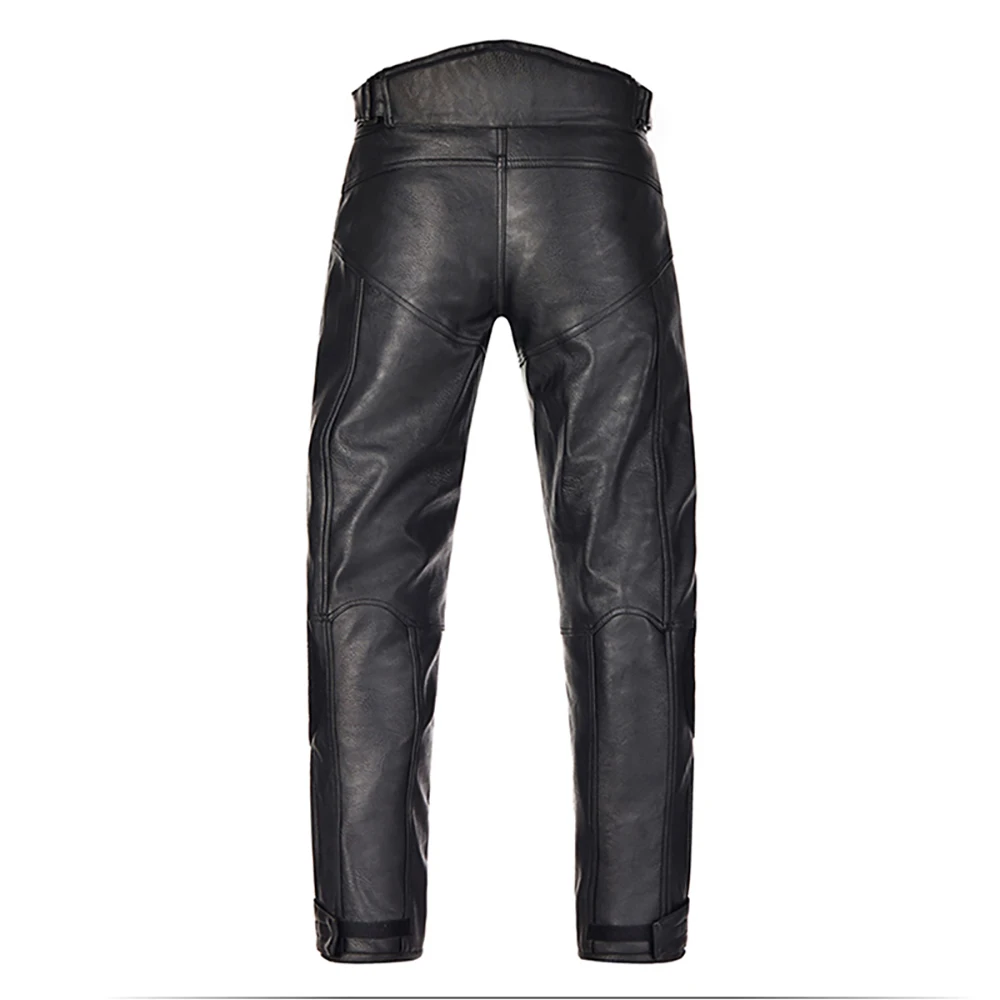 DUHAN PU Motorcycle Pants Motorcycle Riding Pants Men's Wind Proof Four Seasons Anti Fall Leather Pants Racing Trousers