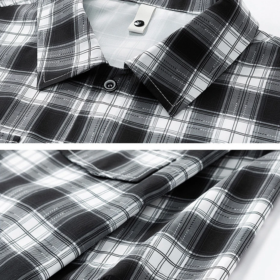 Plaid Shirt Men Summer Short Sleeve Shirts 8XL Plus Size Fashion Casual Plaid Shirts Male Summer Tops Big Size 8XL