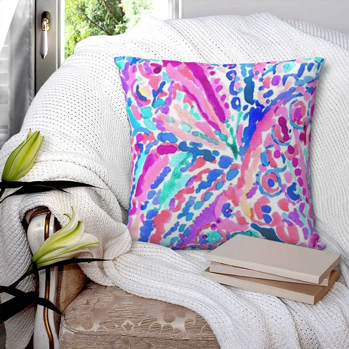 Lily Pulitzer Square Pillowcase Pillow Cover Cushion Zip Decorative Comfort Throw Pillow for Home Living Room