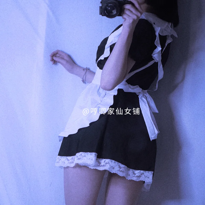 Japanese Cute Pajamas Lolita Sweet Maid Dress Women Anime Cosplay Costumes Sexy Lingerie Lace Babydoll School Girl Costume