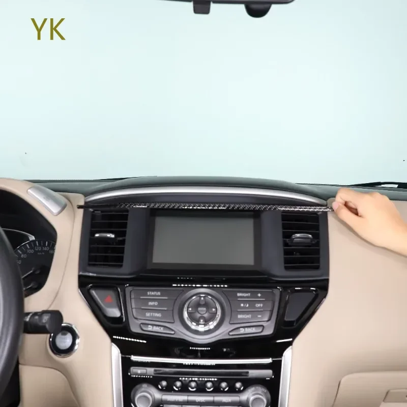 

For Nissan Pathfinder 13-18 Soft Carbon Fiber Car Central Control Decorative Strip Sticker Interior Car Accessories