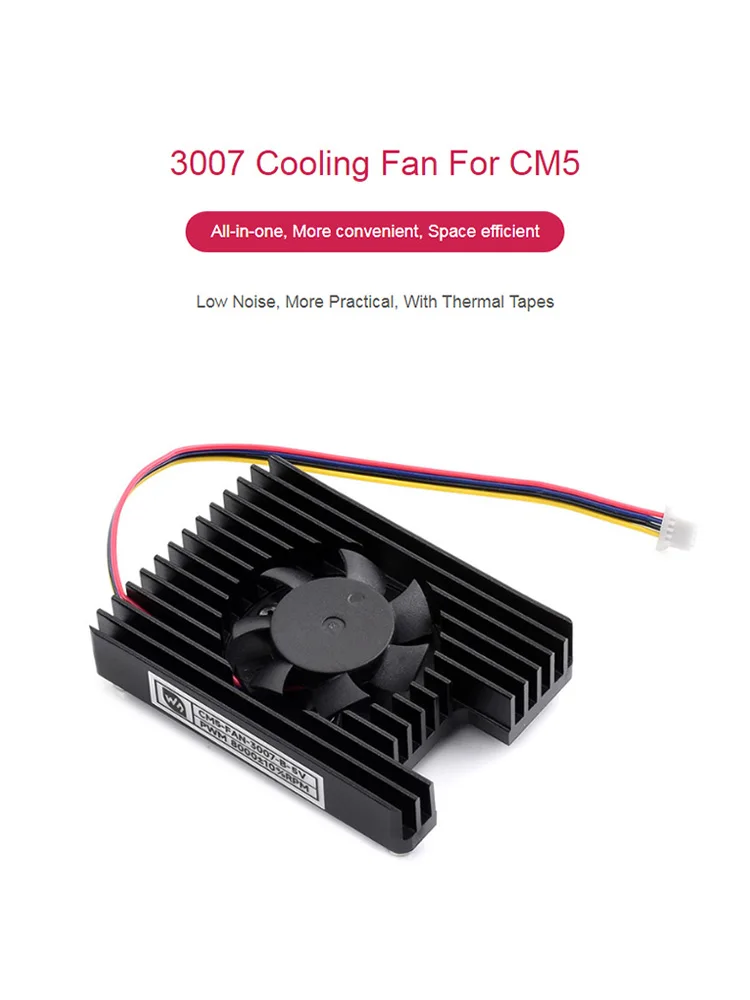 Wentylator chłodzący Raspberry Pi CM5 3007-B 5V PWM z regulacją prędkości, radiator do Raspberry Pi Compute Module 5 IO Board — zdjęcie produktu 7