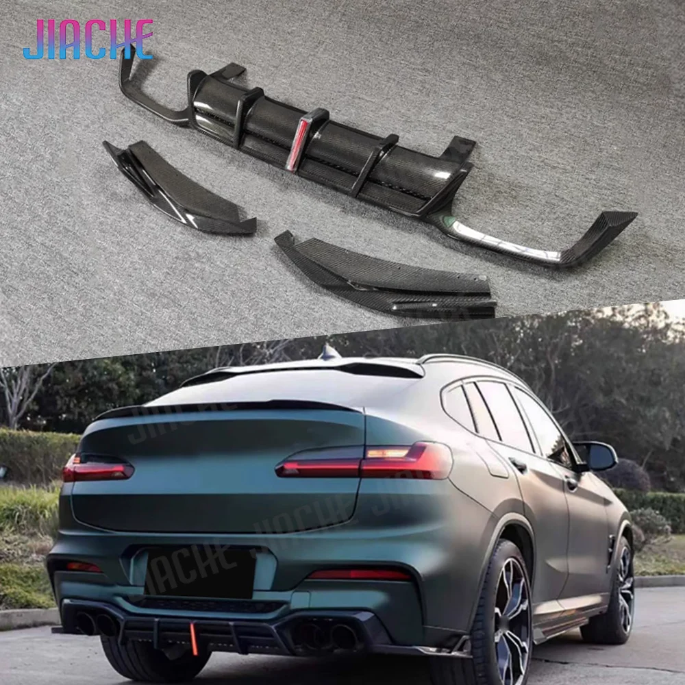 

Real Carbon Fiber Rear Bumper Lip Spoiler Rear Diffuser Splitters Canard Flap For BMW X3M X4M F97 F98 2019-2023