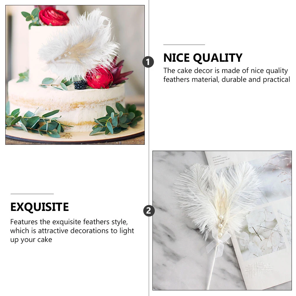 

2 pcs Insert Cake Toppers Natural Decorations Practical Birthday Cupcakes Deserts Centerpieces Baking DIY Cake