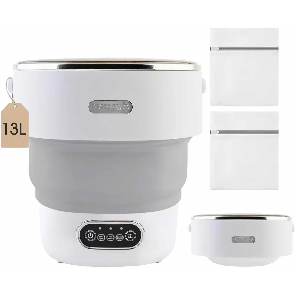 

13L Portable Washing Machine, Foldable Ideal for Underwear, Socks, Baby Clothes and Shoes Perfect for Apartments Travel Hotels