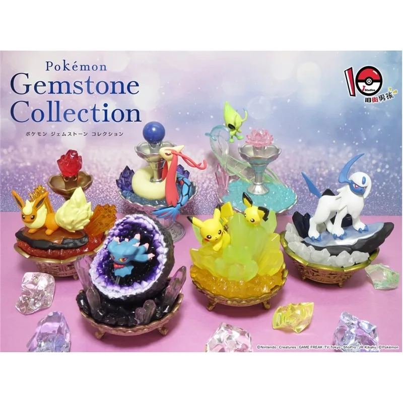 إعادة مينت البوكيمون خمسة سلالات السماء المرصعة بالنجوم جوهرة سلسلة صندوق أعمى اللعب أنيمي الشكل بيكاتشو ميلوتك ألعاب الدمى جمع الحلي