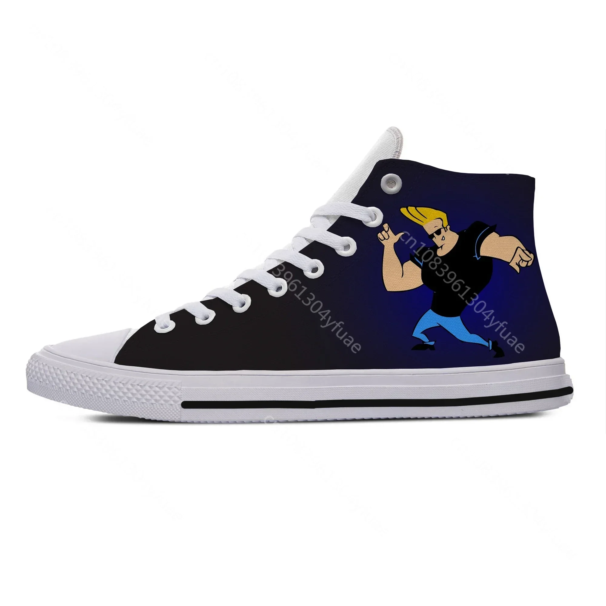 Johnny Bravo Biceps Fitness Shoes Red MuscleNerd Bodybuilding Top Quality Cartoon Lightweight Breathable Man Latest Board Shoes view 3