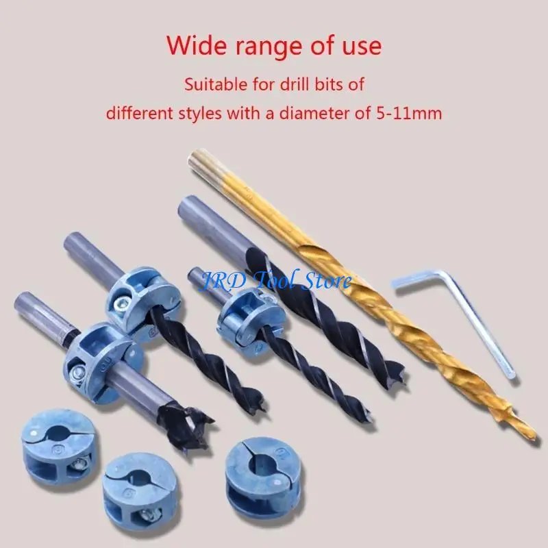 A2UD Zinc Alloy Woodworking Tool Bor Locator Kedalaman Stop Collars Ring Positioner