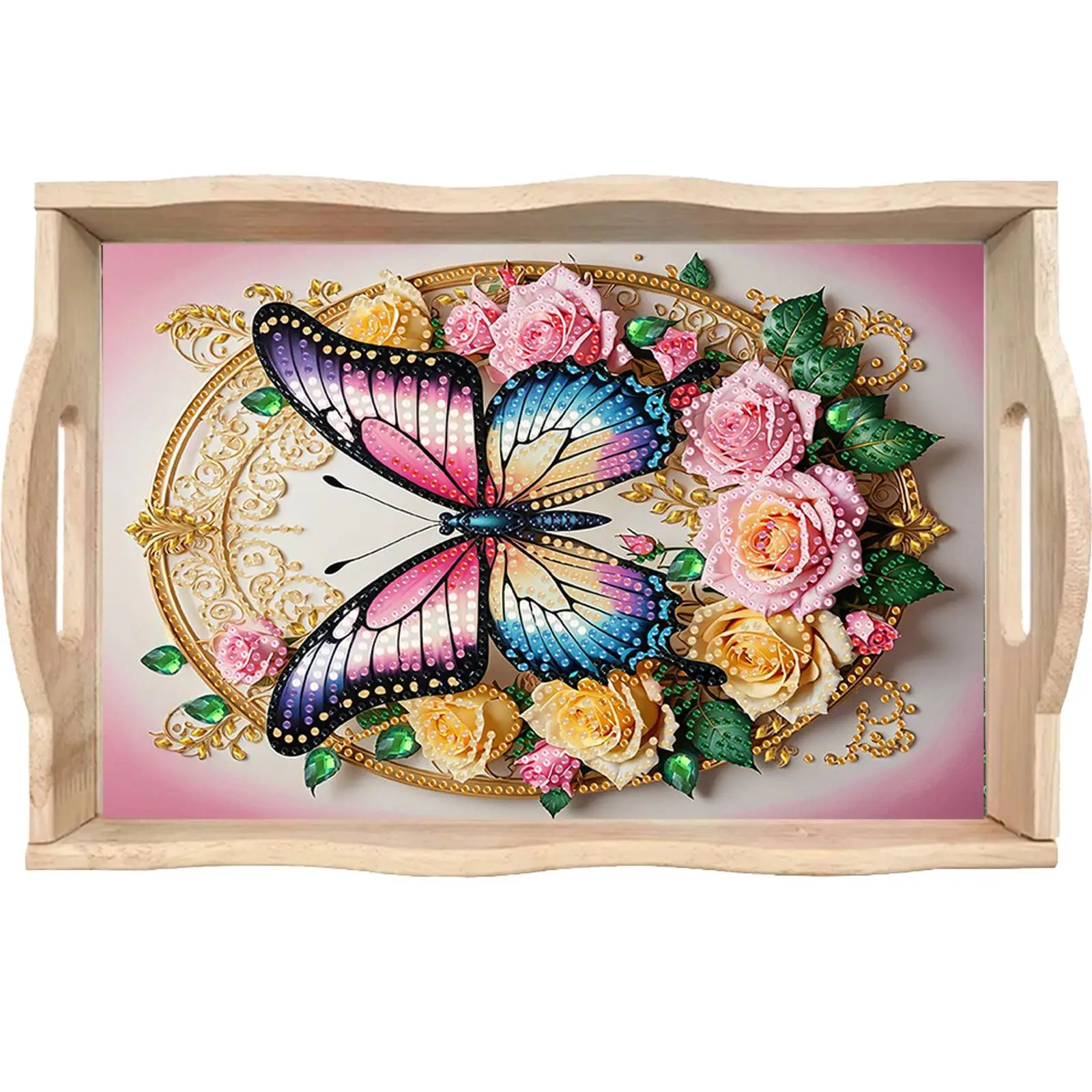 

Деревянный поднос для алмазной вышивки с ручкой, набор для творчества, подарки для рукоделия, декоративные подносы, подарки для дома и декора