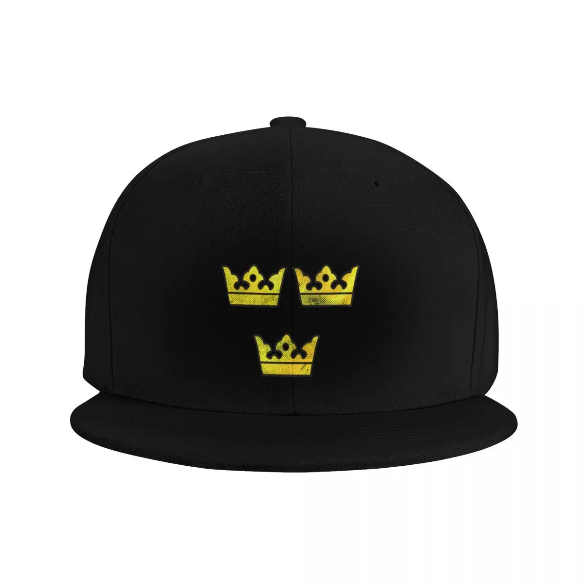 3 Three Crowns Tre Kronor of Sweden Swedish Coat of Arms Distressed Baseball Cap Custom Cap Hip Hop Snapback Cap Mens Women's