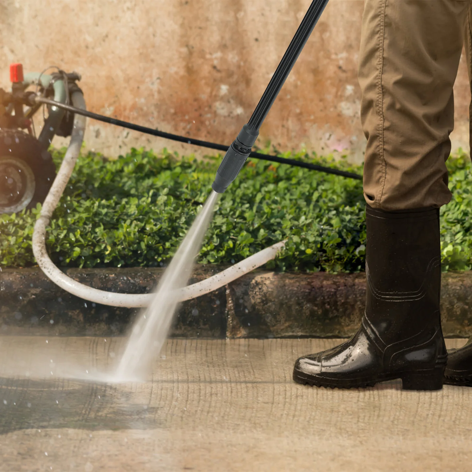 1 مجموعة أجزاء جهاز تنظيف يعمل بالضغط أداة غسيل السيارات عصا الضغط العالي متوافق مع منظف طاقة الغاز لسياج سطح الرصيف الخرساني #5