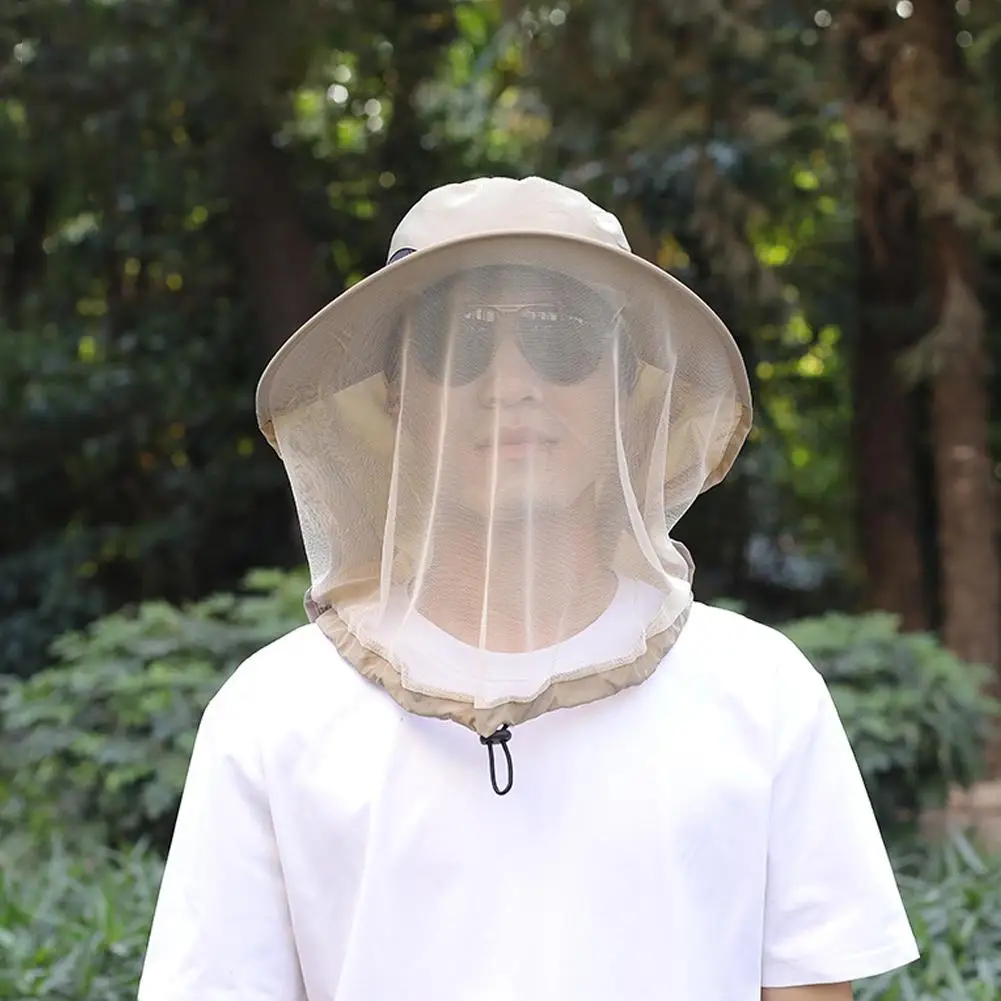 UV-Schutzhut mit Gesichtsmaske, atmungsaktiver Insektenschutz, breite Krempe, Angelhut, Outdoor-Sport, Natur, Wandern, Camping, Netzhut – Detail 20