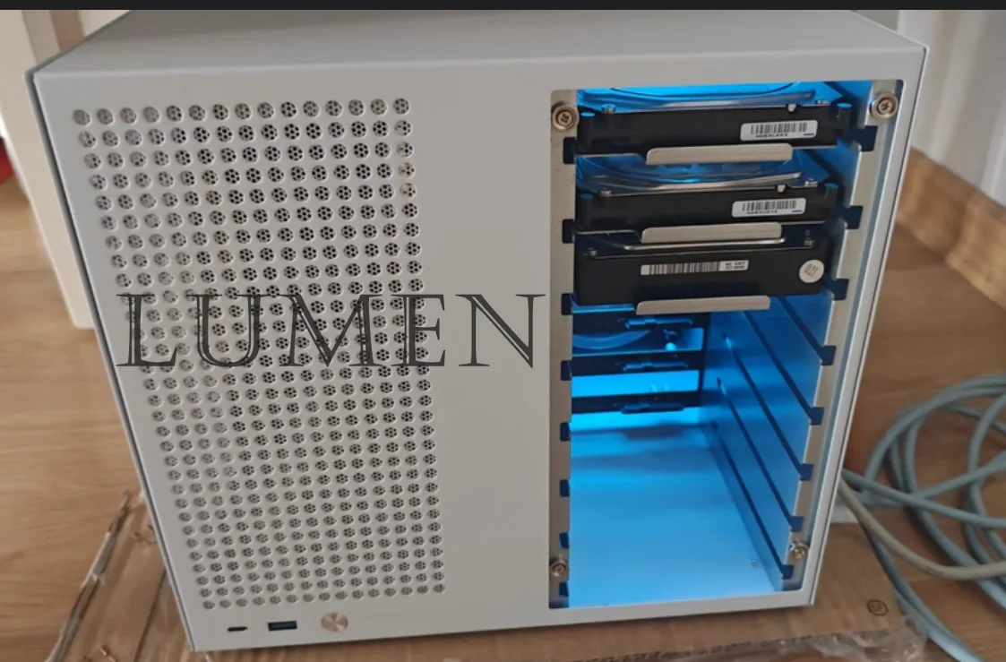 ATX power supply, MATX full height PCIe, Qunhui AIO storage, UNRAID Sagittarius 8-bay NAS chassis with backboard