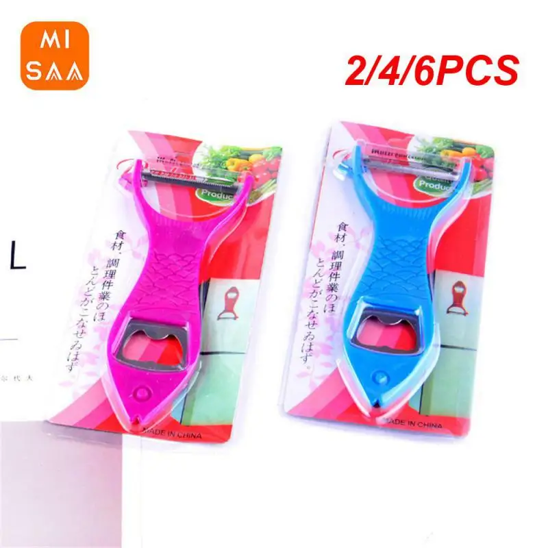 2/4/6PCS Bottle Opener Multifunctional Peeling Knife Multifunctional Grinding Machine Microtome Peeling Knife Hand Held