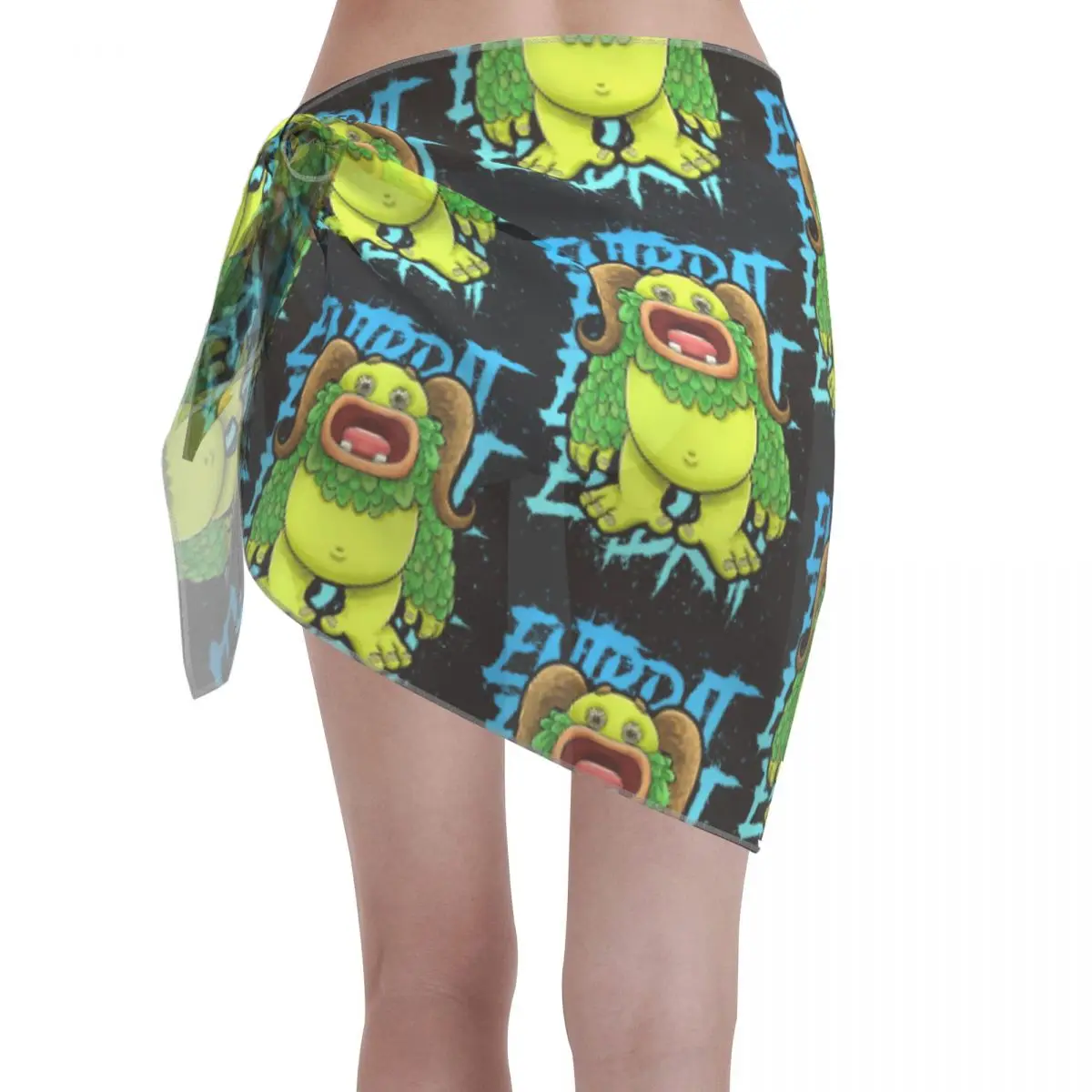 Sarongs courtes personnalisés My Singing Monsters pour femmes, enveloppe de plage imprimée en 3D pour maillots de bain, robe portefeuille pour Bikini, Cover-up pour maillot de bain